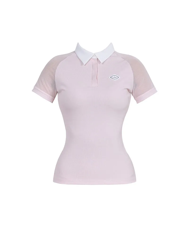 J.Jane Mesh Sleeve Raglan T-Shirt - Pink