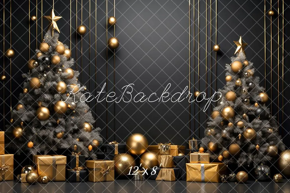 Kate Dark Christmas Tree and Wall Fleece Backdrop Designed by Lidia Redekopp