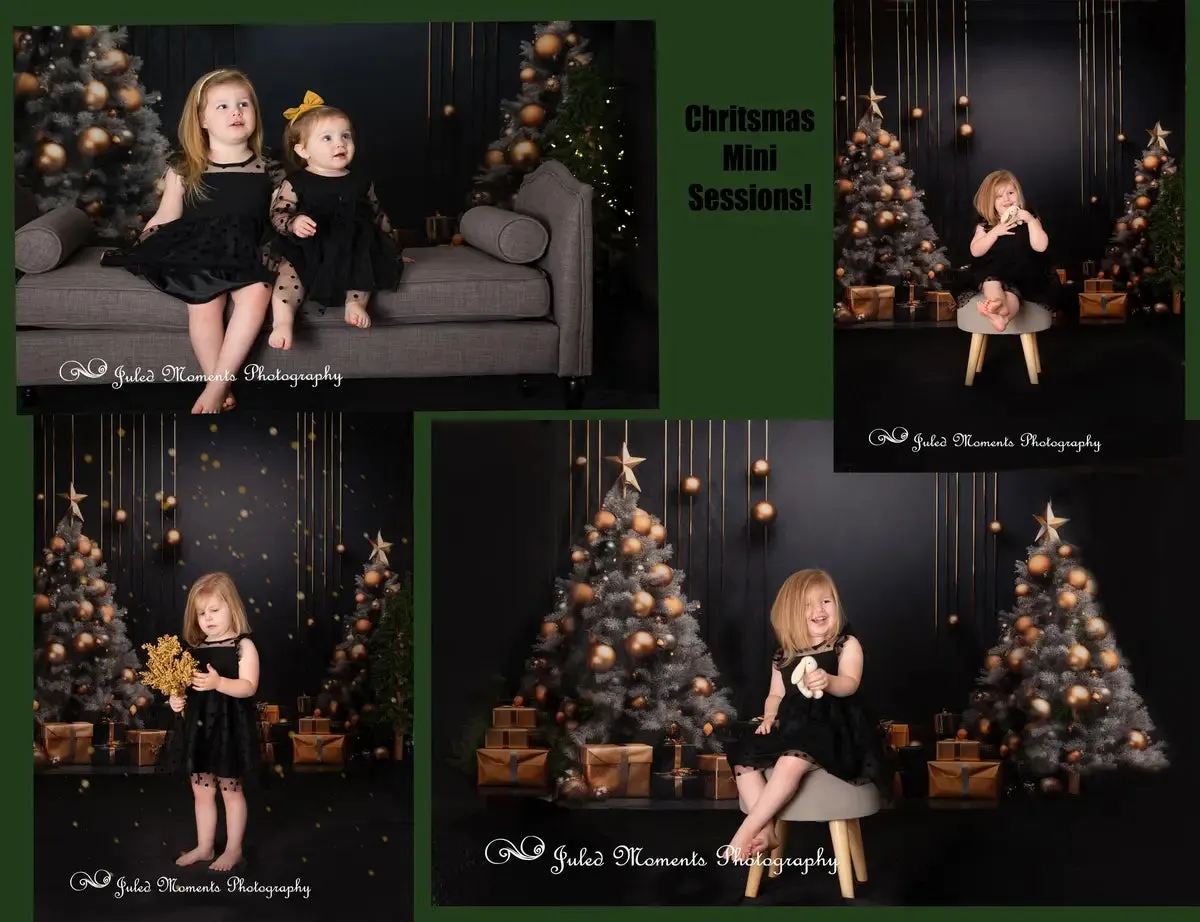 Kate Dark Christmas Tree and Wall Fleece Backdrop Designed by Lidia Redekopp