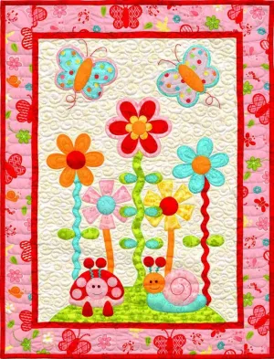 Kids Quilts In The Garden Butterfly Flower Applique Quilt Pattern