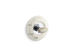 KOHLER K-262-WF Prairie Flowers Antique Ceramic dial plate and handle inset for shower faucets