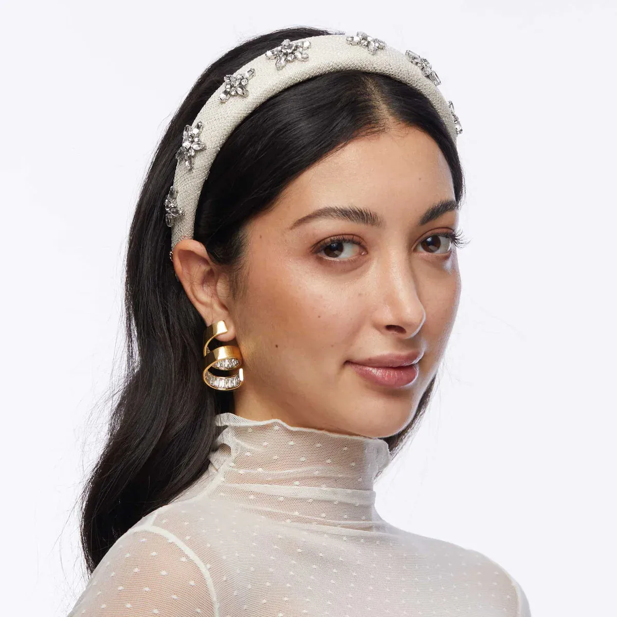 Lele Sadoughi Ivory Alice Crystal Star Headband