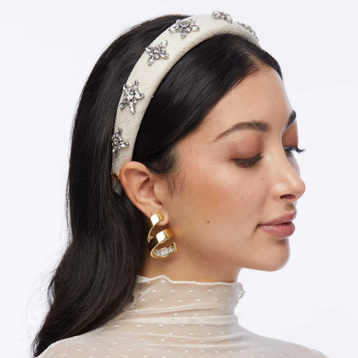 Lele Sadoughi Ivory Alice Crystal Star Headband