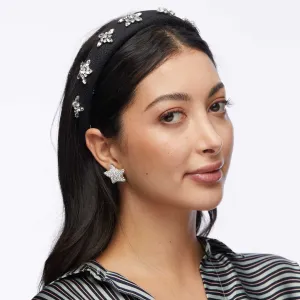 Lele Sadoughi Jet Alice Crystal Star Headband