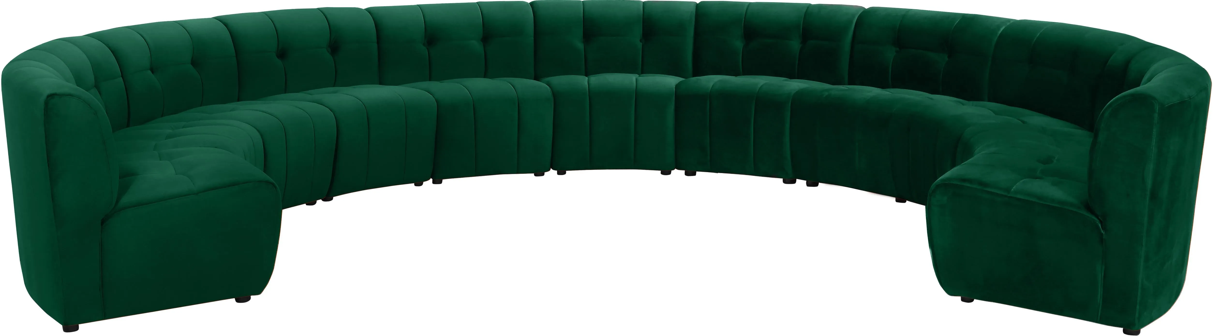 Limitless Green Velvet 11pc. Modular Sectional