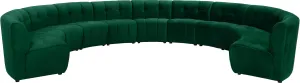 Limitless Green Velvet 11pc. Modular Sectional