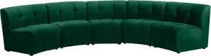 Limitless Green Velvet 5pc. Modular Sectional