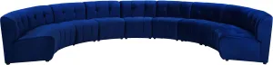 Limitless Navy Velvet 9pc. Modular Sectional