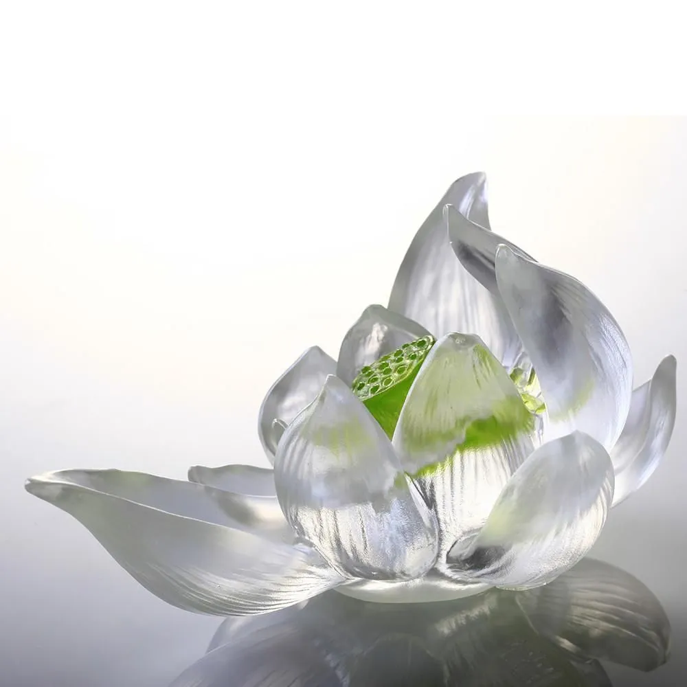 LIULI, Hand Made, Crystal Flower, Lotus, Your Tranquil Heart