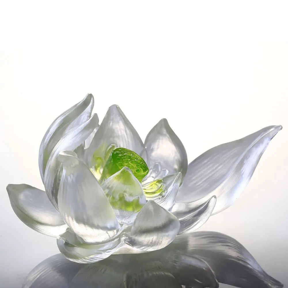LIULI, Hand Made, Crystal Flower, Lotus, Your Tranquil Heart
