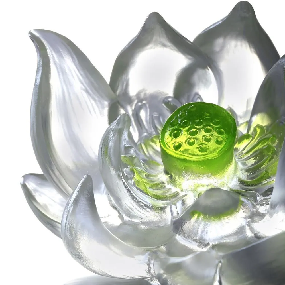 LIULI, Hand Made, Crystal Flower, Lotus, Your Tranquil Heart