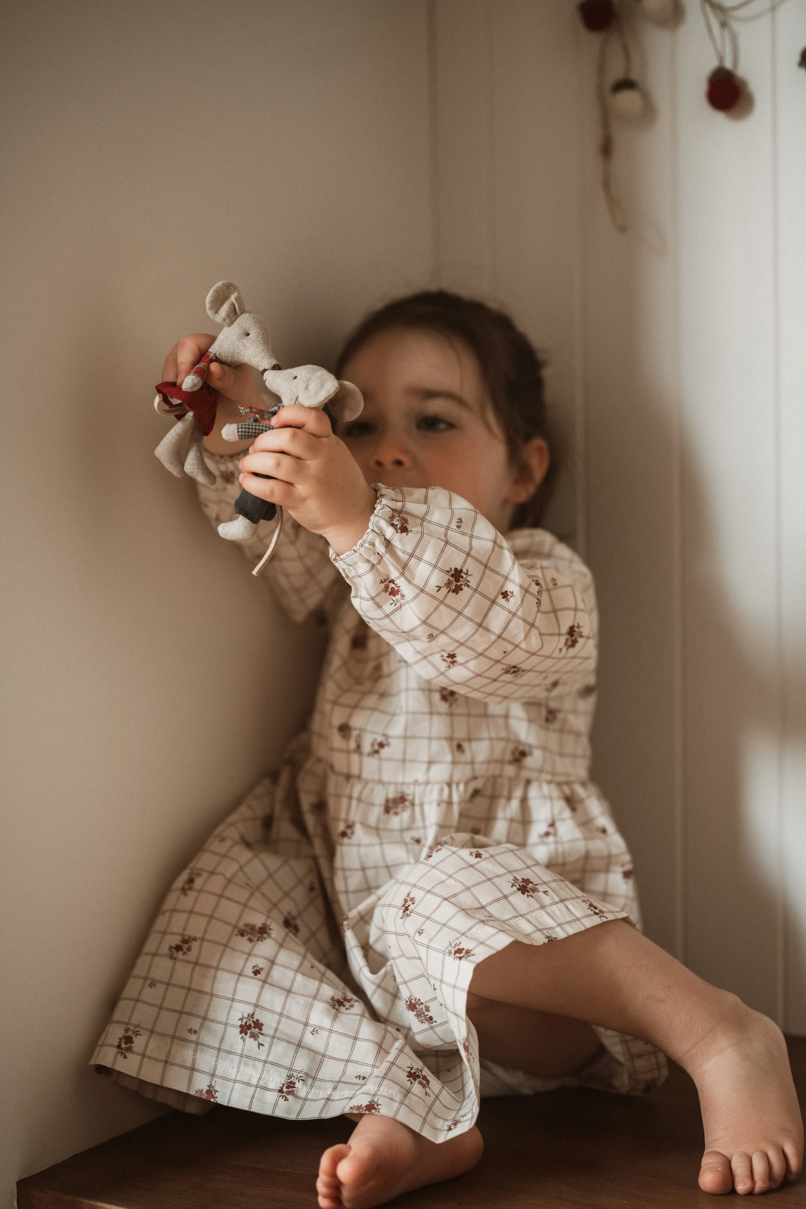 Longsleeve Dress - Christmas Flowers