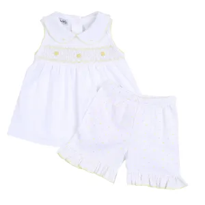MAGNOLIA BABY - Ellens Spring Classics Smocked Sleeveless Short Set - White