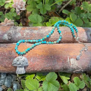 Metzke Pewter Mushroom Pendant Necklace