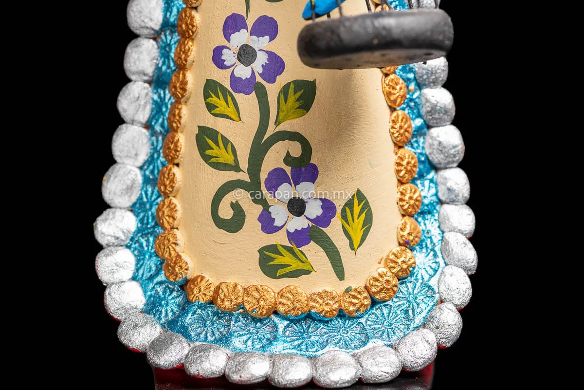 Mexican Catrina with Bird Cages Day of the Dead Sculpture