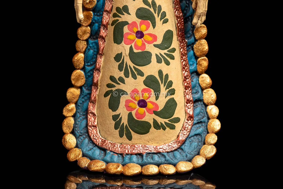 Mexican Catrina with Fish and Butterflies Day of the Dead Sculpture