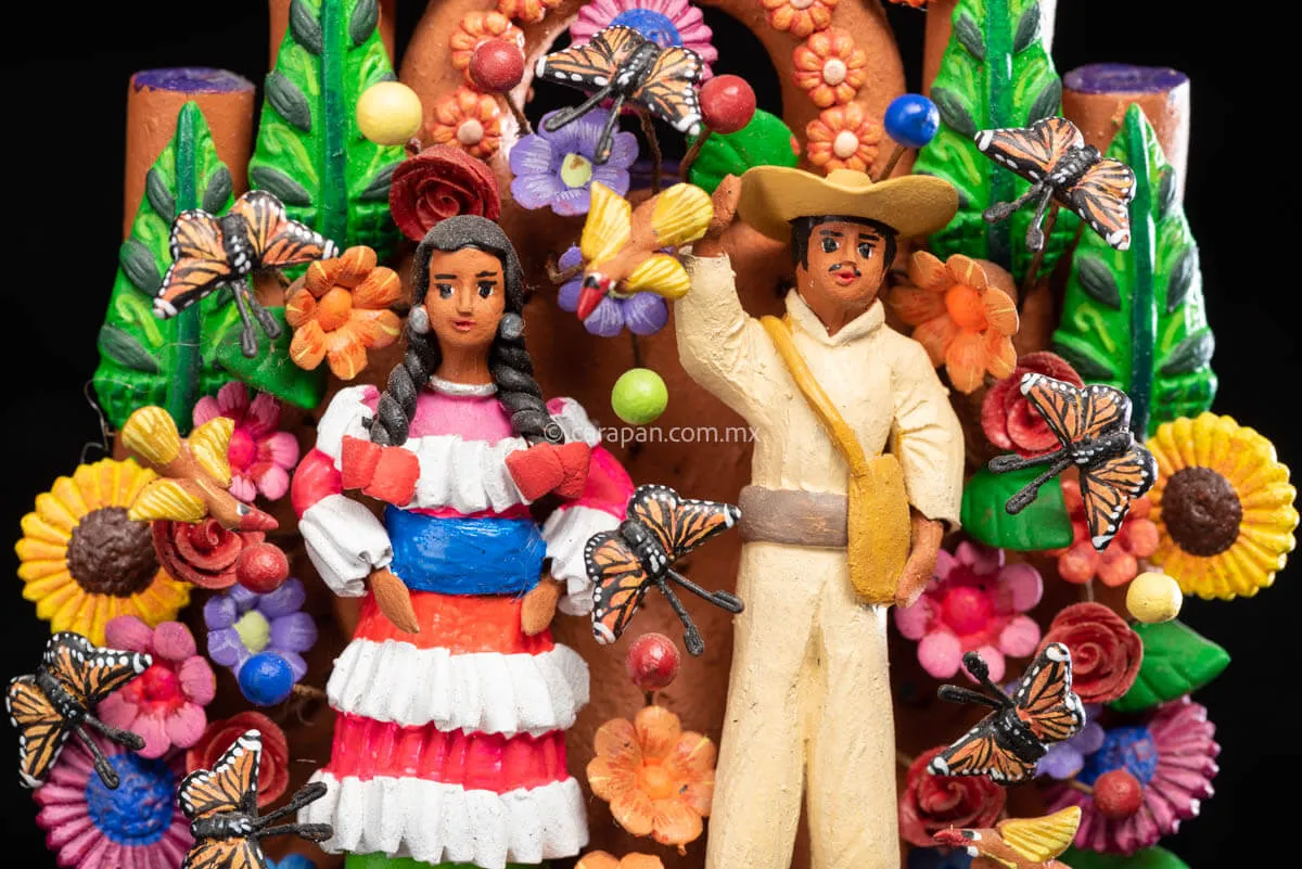Mexican Tree of Life with Mazahua Indigenous Couple