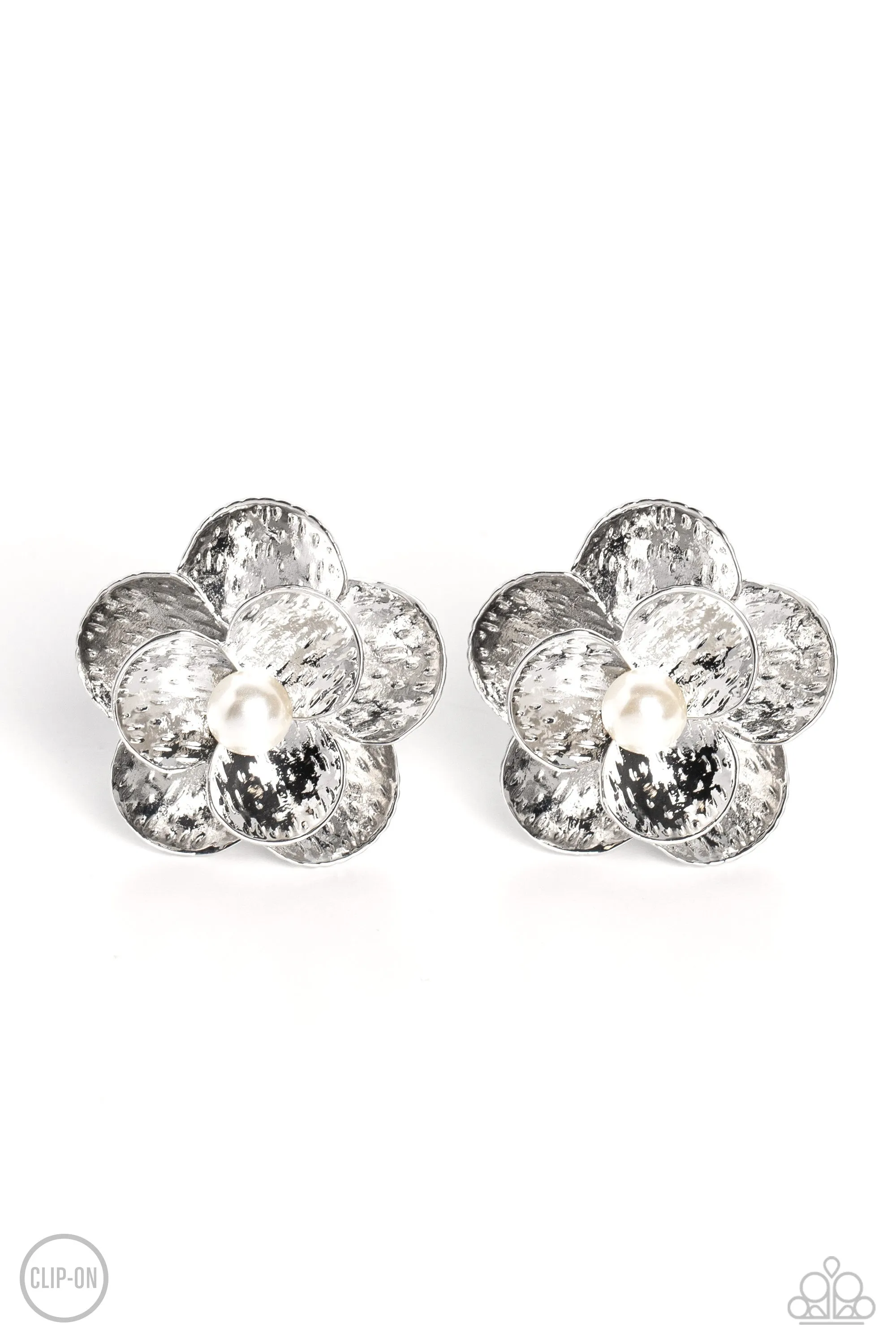 Miami Magic - White Clip-On Earring