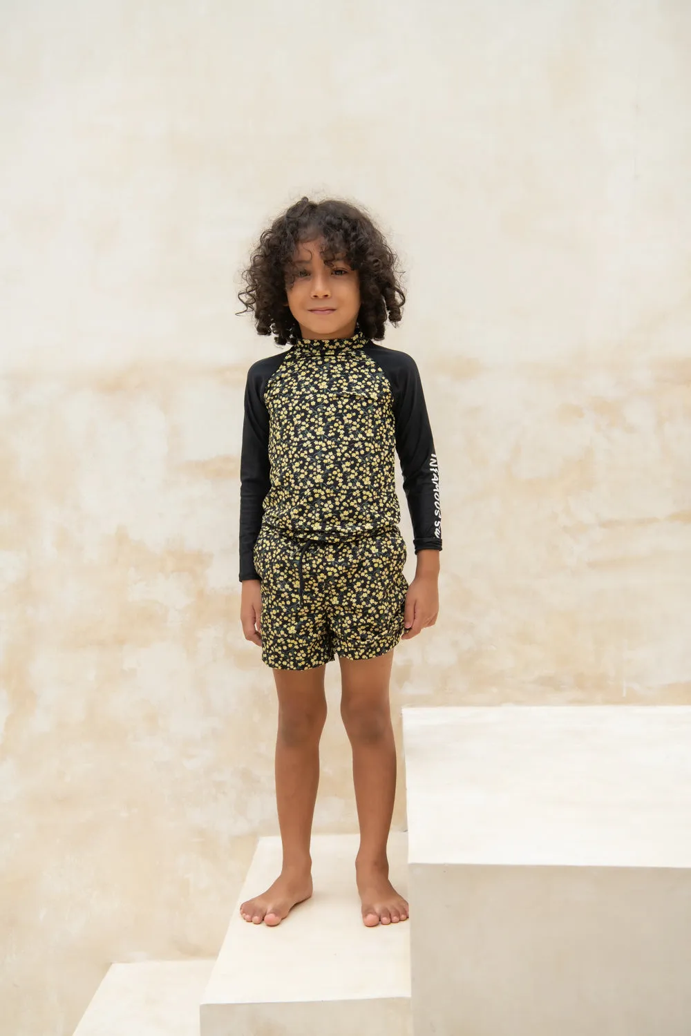 Mini Billy Rashie Top Final Sale - Midnight Blossom