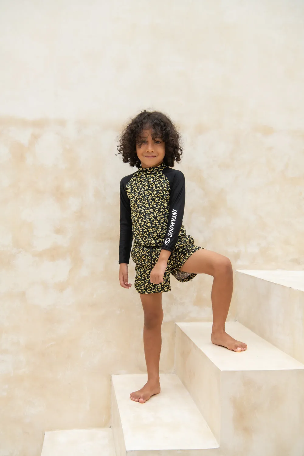 Mini Billy Rashie Top Final Sale - Midnight Blossom