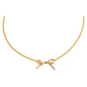 Mini Bow Herringbone Choker