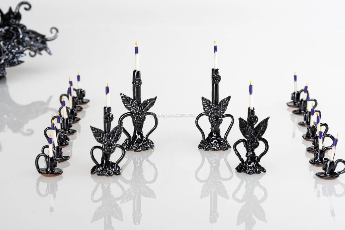 Miniature Via Crucis Black Glazed Clay Award Winning!