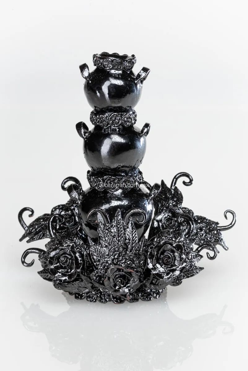 Miniature Via Crucis Black Glazed Clay Award Winning!