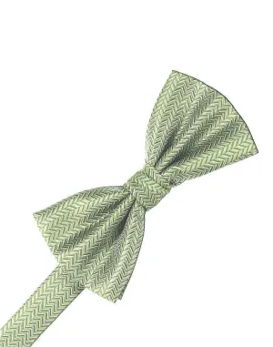 Mint Herringbone Kids Bow Tie