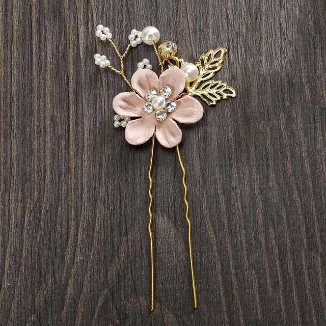 MOLANS Luxury Hairpin For Women Hair Combs Headdress Prom Bridal Wedding Crown Elegant Hair Accessories Gold Leaves Headwear 1PC