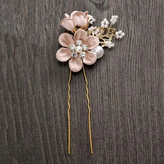 MOLANS Luxury Hairpin For Women Hair Combs Headdress Prom Bridal Wedding Crown Elegant Hair Accessories Gold Leaves Headwear 1PC