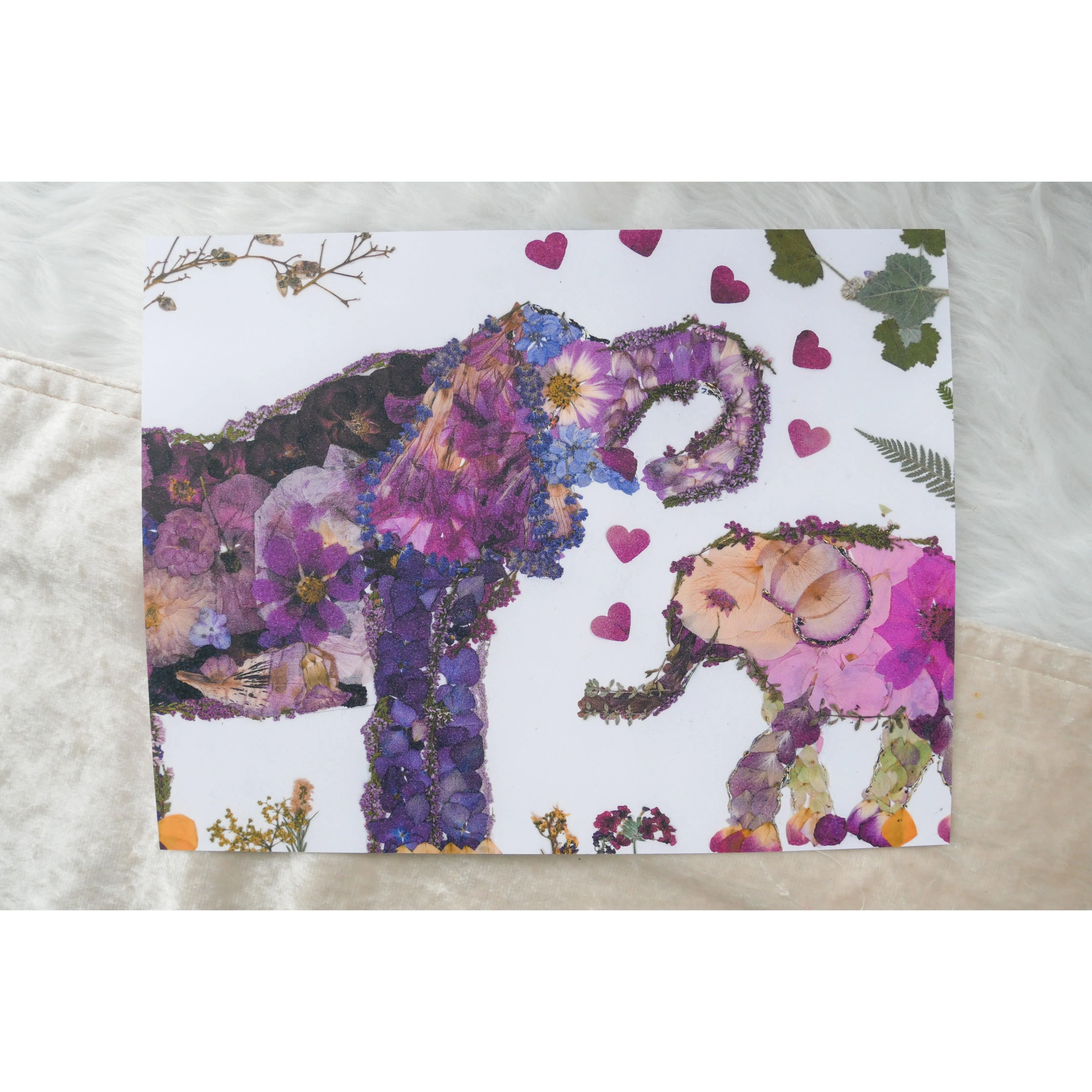 Momma and baby elephant art print