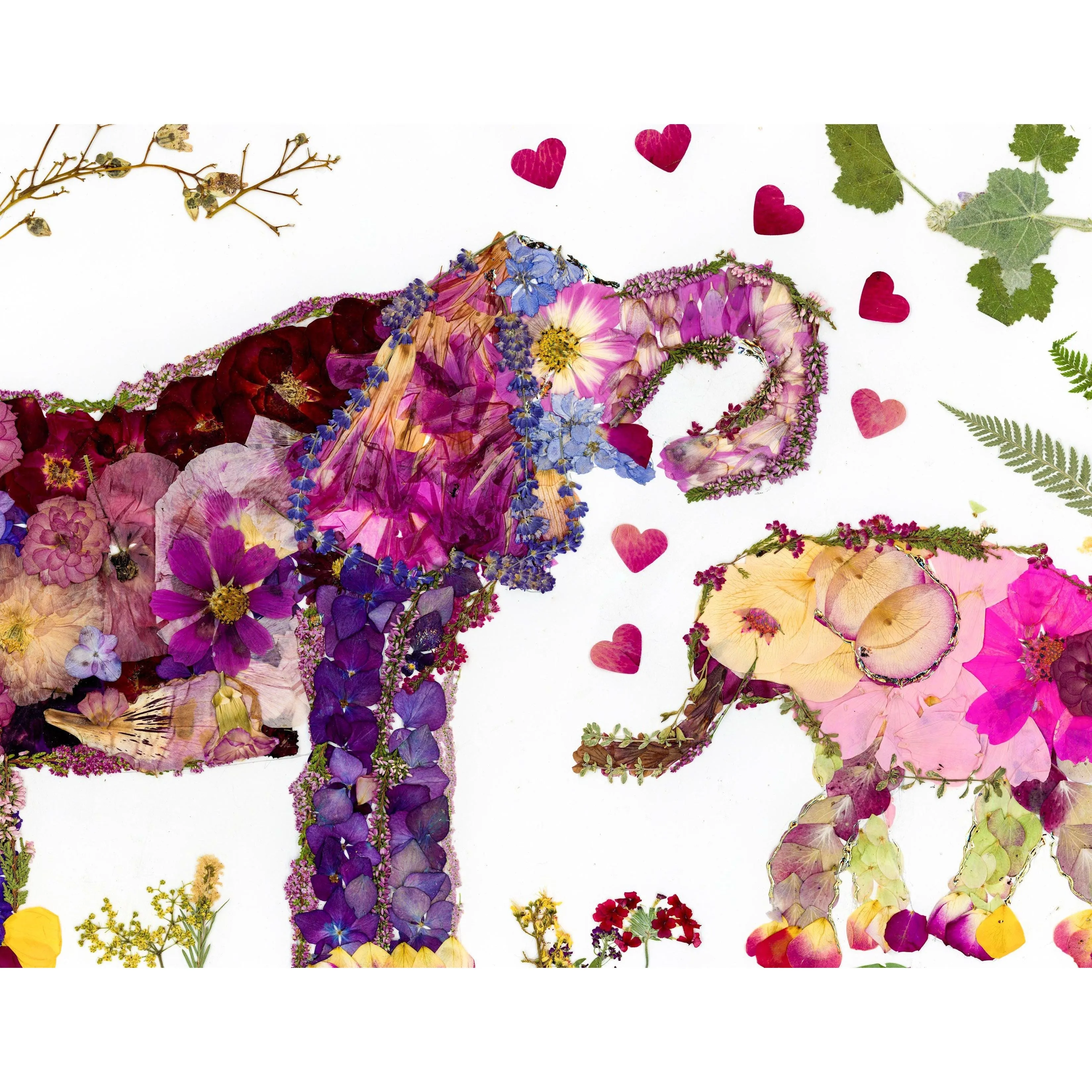 Momma and baby elephant art print