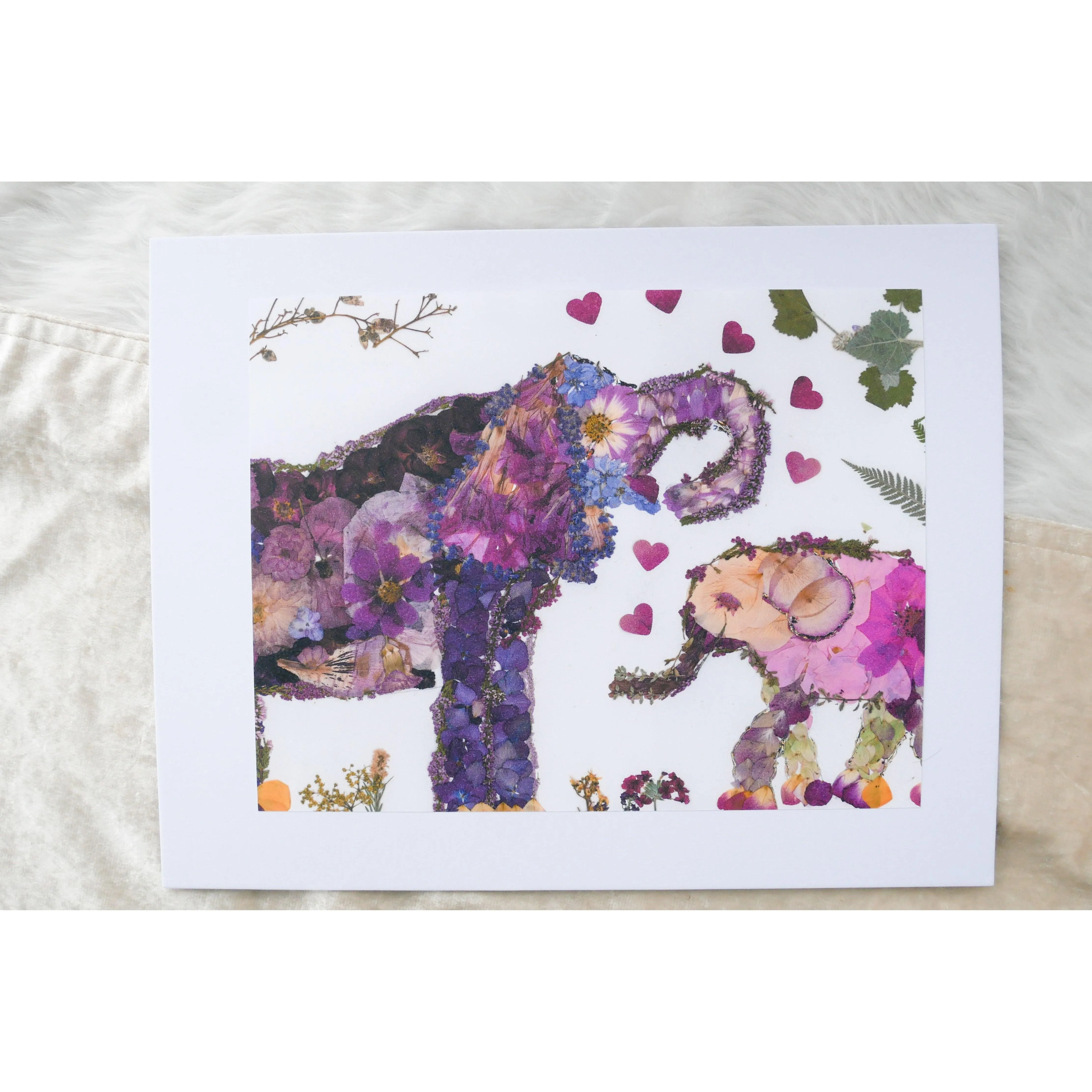 Momma and baby elephant art print