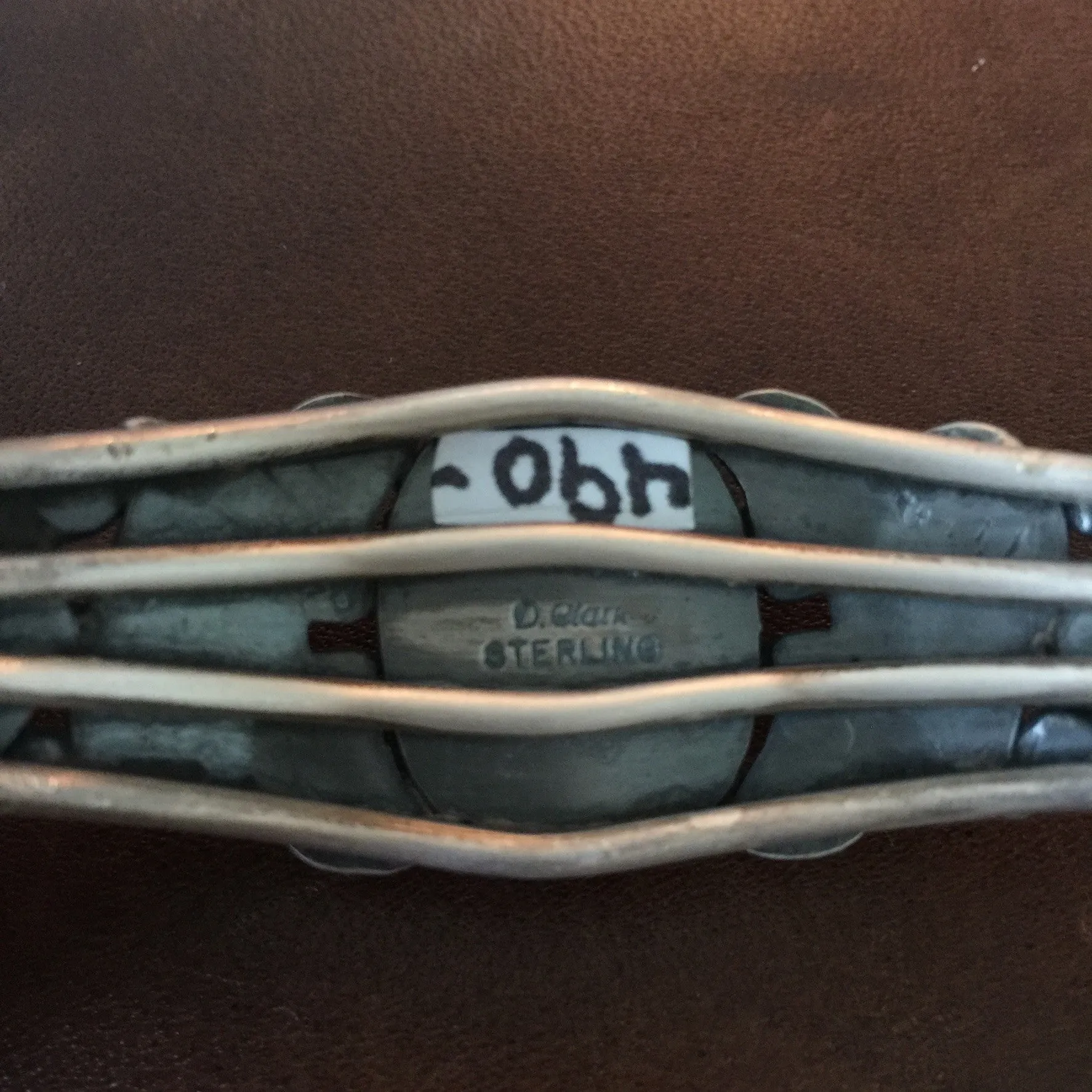 Navajo Handmade Sterling Silver Blue Moon Turquoise Bracelet Signed Danny Clark