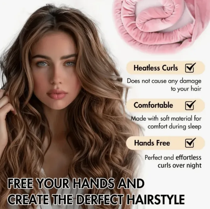 NEW Ellitina 3pcs Set Heatless Curling Rods - Soft Velvet Hair Curlers Suitable For Overnight Use, Perfect For Long Hair - Low Allergenic, Ideal Gift For Women