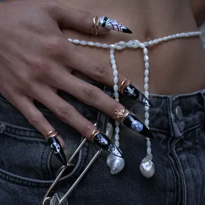 Norigae Lotus Nail Ring - Set of 5