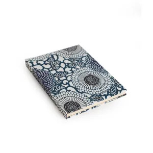Notebook With Dark Blue Chrysanthemums.
