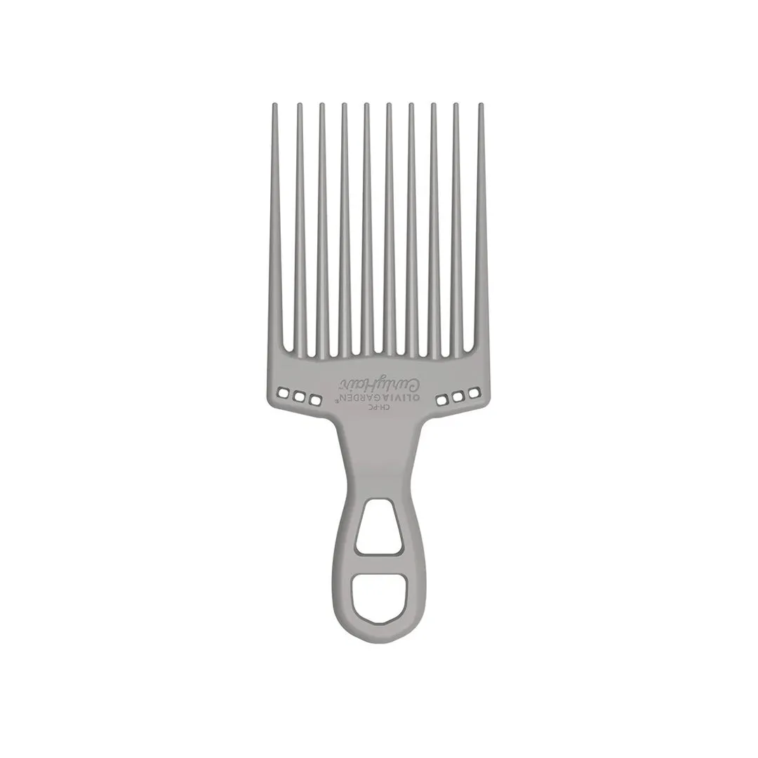 Olivia Garden Curly Hair Carbon Afro Comb 3-inch Grey