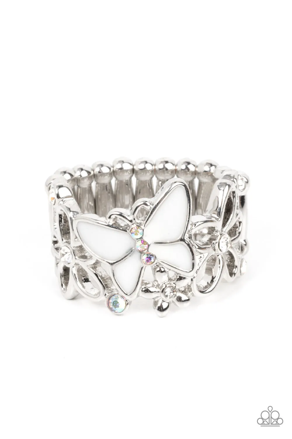 Paparazzi All FLUTTERED Up - White Ring