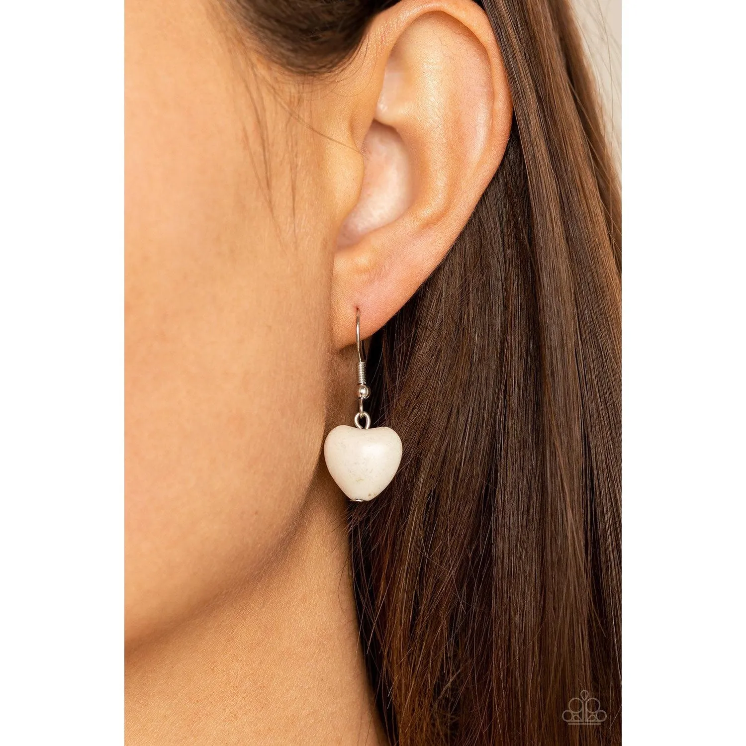 Paparazzi  Wholeheartedly Whimsical White Necklace & Earrings Set