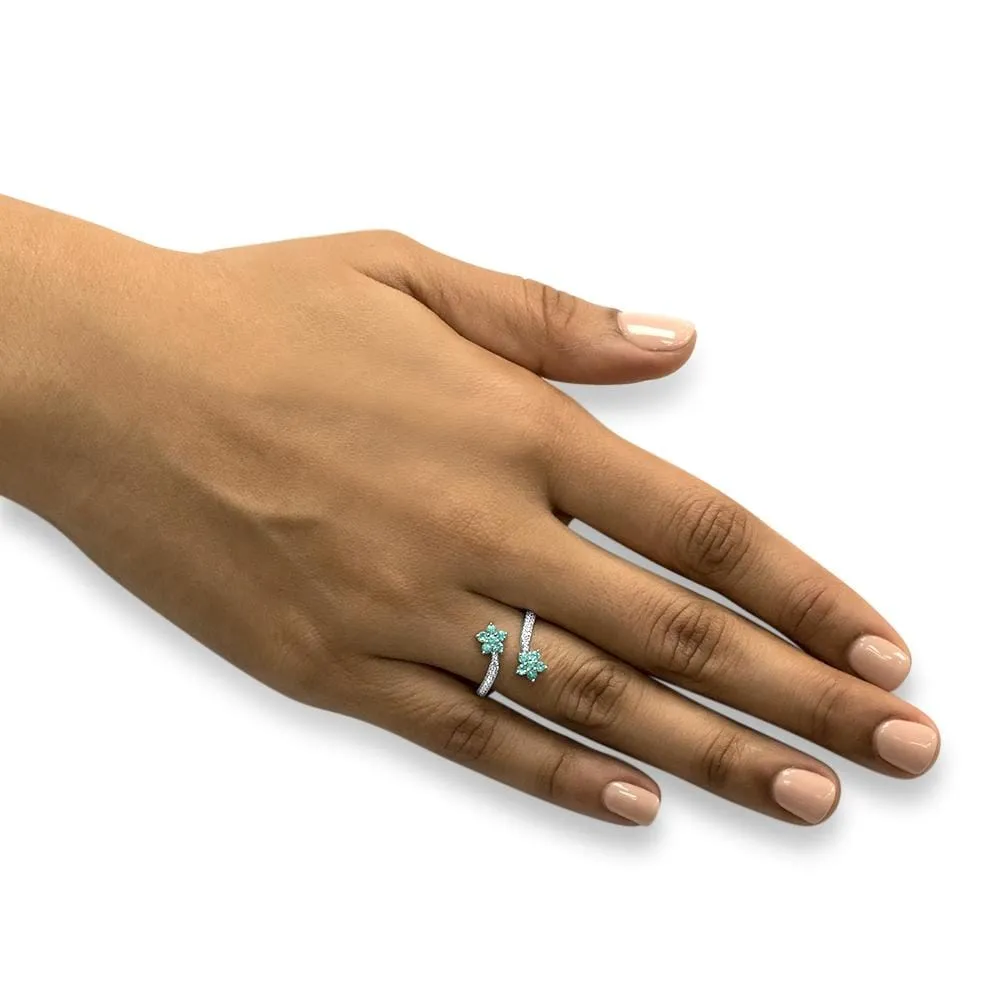 Parallel Worlds - 18K White Gold Natural Paraiba Tourmaline Ring