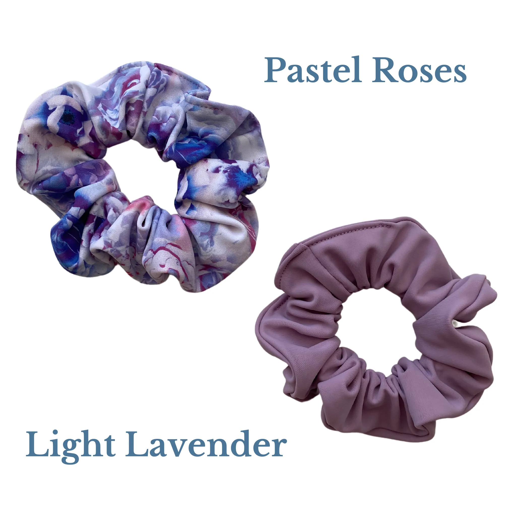 Pastel Rose Print Swim Scrunchie