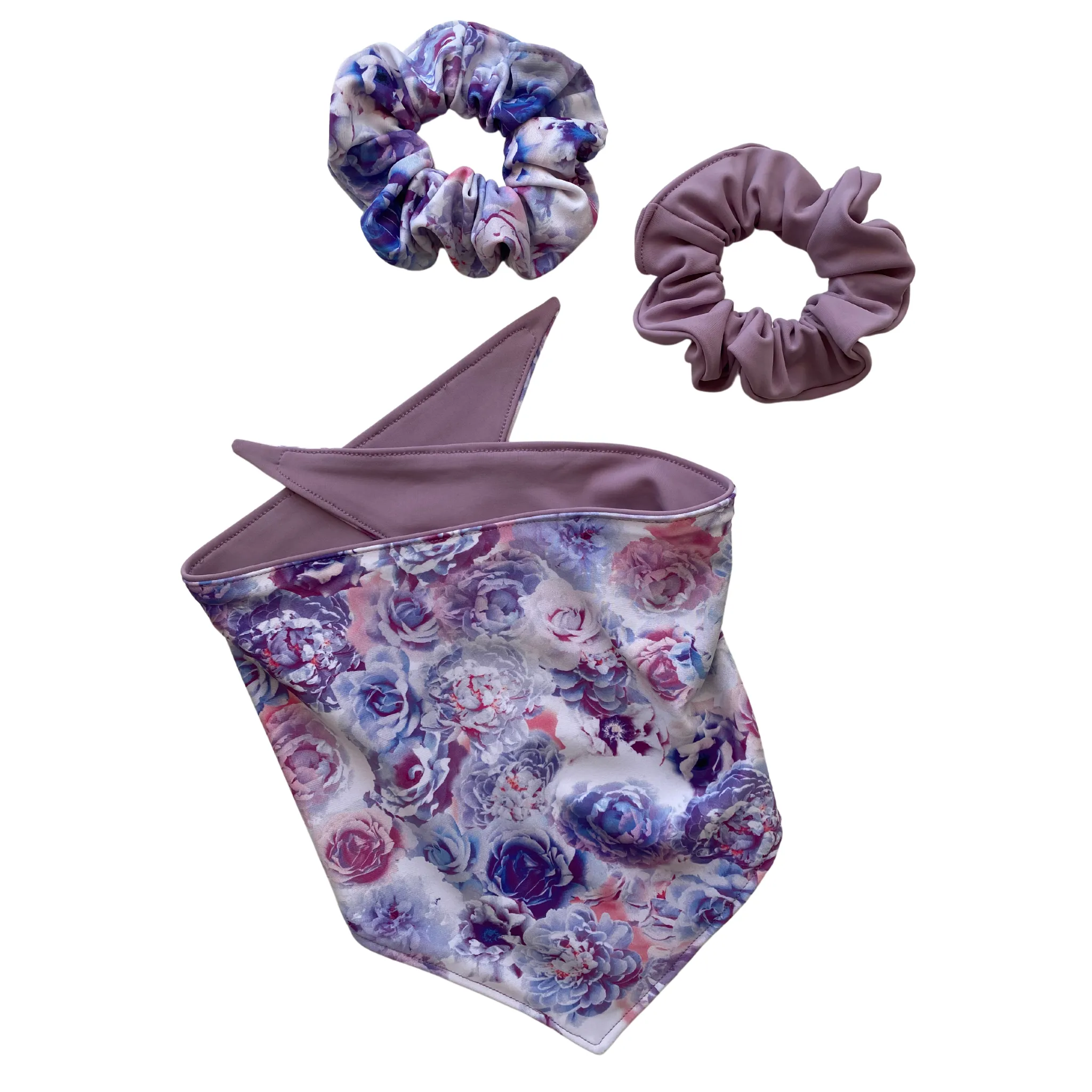 Pastel Rose Print Swim Scrunchie