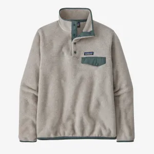 Patagonia W Light Weight Synch Snap-T Pullover - Oatmeal Heather w/Nouveau Green