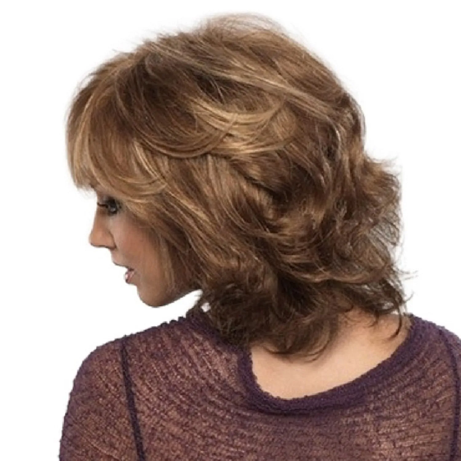 Patricia | Blonde Medium Wavy Synthetic Hair Wig With Bangs