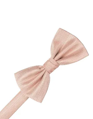 Peach Herringbone Kids Bow Tie