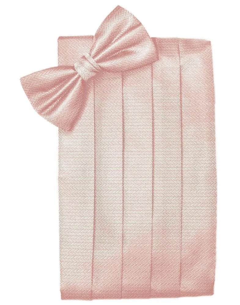 Peach Herringbone Kids Cummerbund