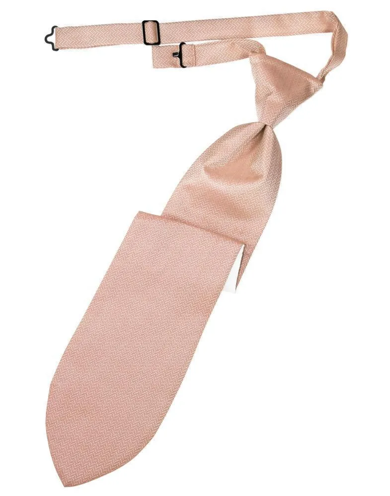 Peach Herringbone Necktie