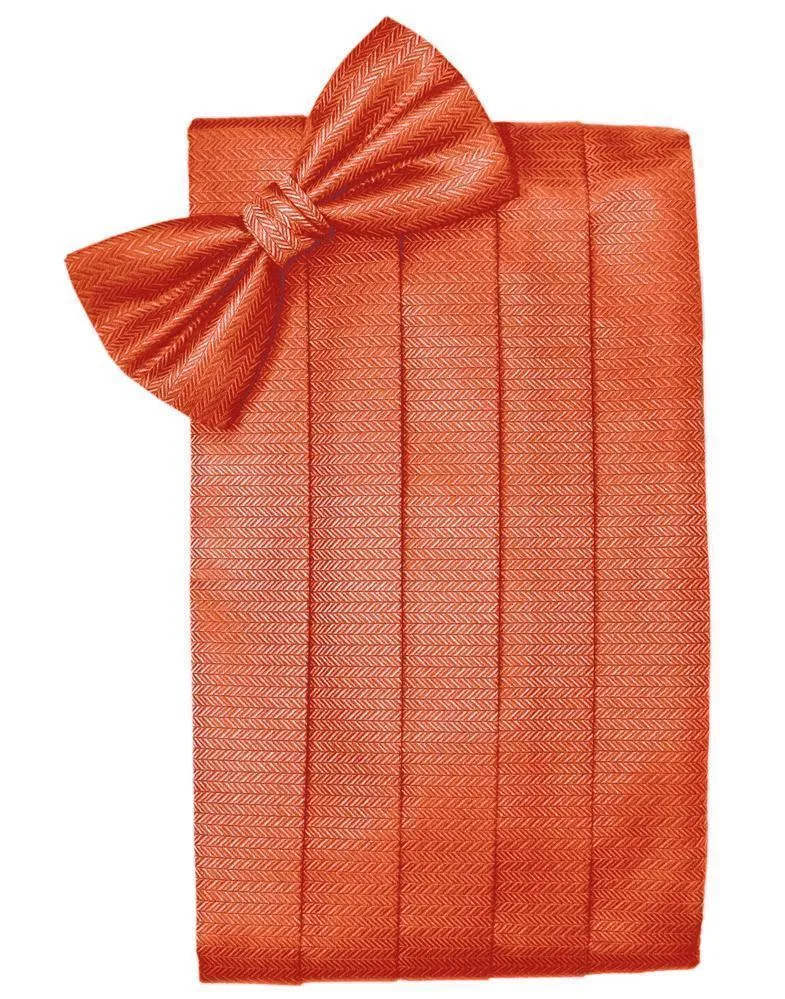 Persimmon Herringbone Kids Cummerbund