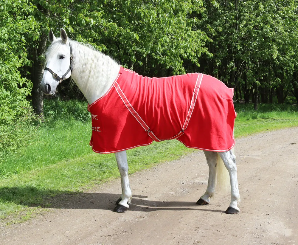 Personalised Equestrian Horse Pony Fleece Rug Cooler - Horse Head & Name
